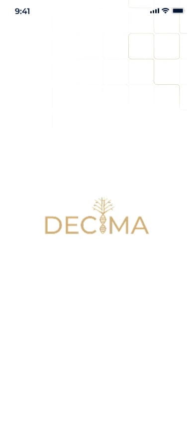 Decima splash screen with the wordmark