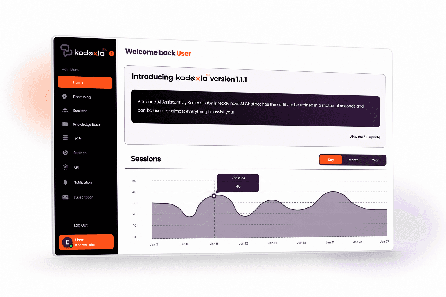 Kodexia dashboard