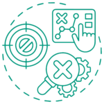 A green icon with a matching background representing AI and machine learning specialists
