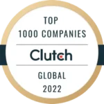Image showcasing the prestigious "Clutch Global 2022 Top 1000 Companies" ranking