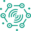 A professional logo for "Internet of Things" with a green and blue color scheme on a clean white background.