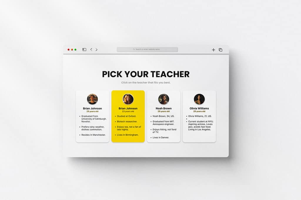 Kodexo Labs showcases their IT service expertise with a yellow and black website design for Yourteacher.ai on a yellow background.